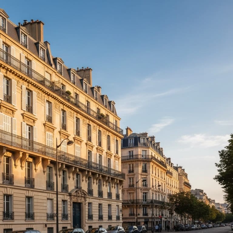 Rue d'une ville type parisienne